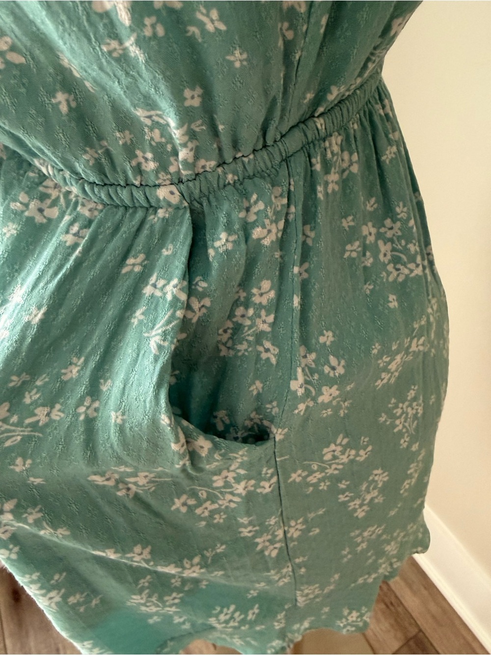 Ghanda Australia Ava playsuit in green moss floral - Picture 3 of 8